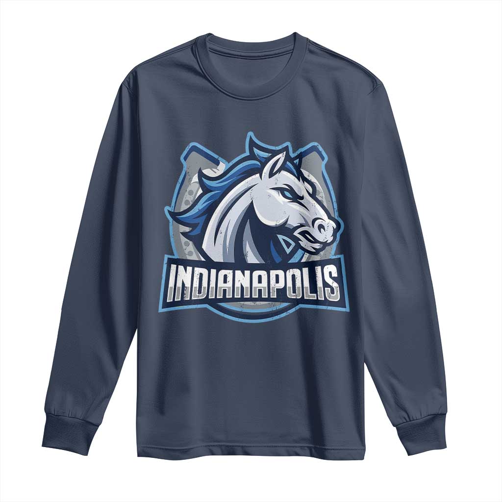 IFC Game Day Long Sleeve Shirt Blue Football Lover Equine Shoe TS11 Navy Print Your Wear
