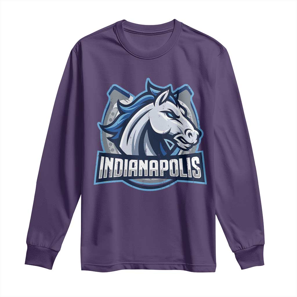 IFC Game Day Long Sleeve Shirt Blue Football Lover Equine Shoe TS11 Purple Print Your Wear