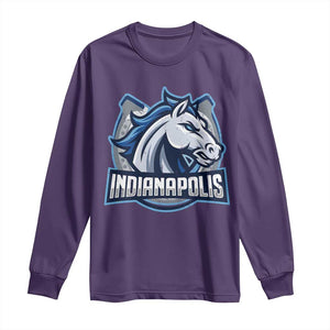 IFC Game Day Long Sleeve Shirt Blue Football Lover Equine Shoe TS11 Purple Print Your Wear
