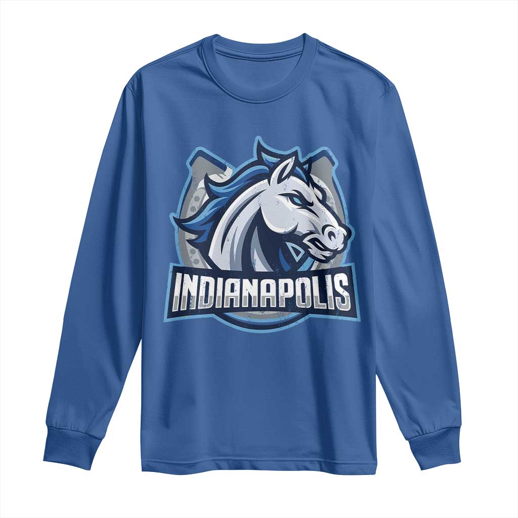IFC Game Day Long Sleeve Shirt Blue Football Lover Equine Shoe TS11 Royal Blue Print Your Wear
