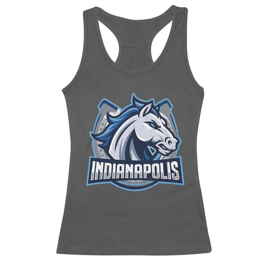 IFC Game Day Racerback Tank Top Blue Football Lover Equine Shoe TS11 Dark Heather Print Your Wear