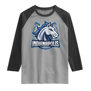 IFC Game Day Raglan Shirt Blue Football Lover Equine Shoe TS11 Sport Gray Black Print Your Wear