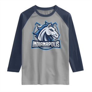 IFC Game Day Raglan Shirt Blue Football Lover Equine Shoe TS11 Sport Gray Navy Print Your Wear