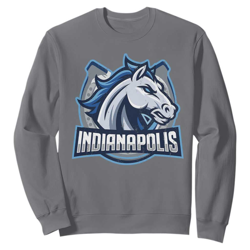 IFC Game Day Sweatshirt Blue Football Lover Equine Shoe TS11 Charcoal Print Your Wear