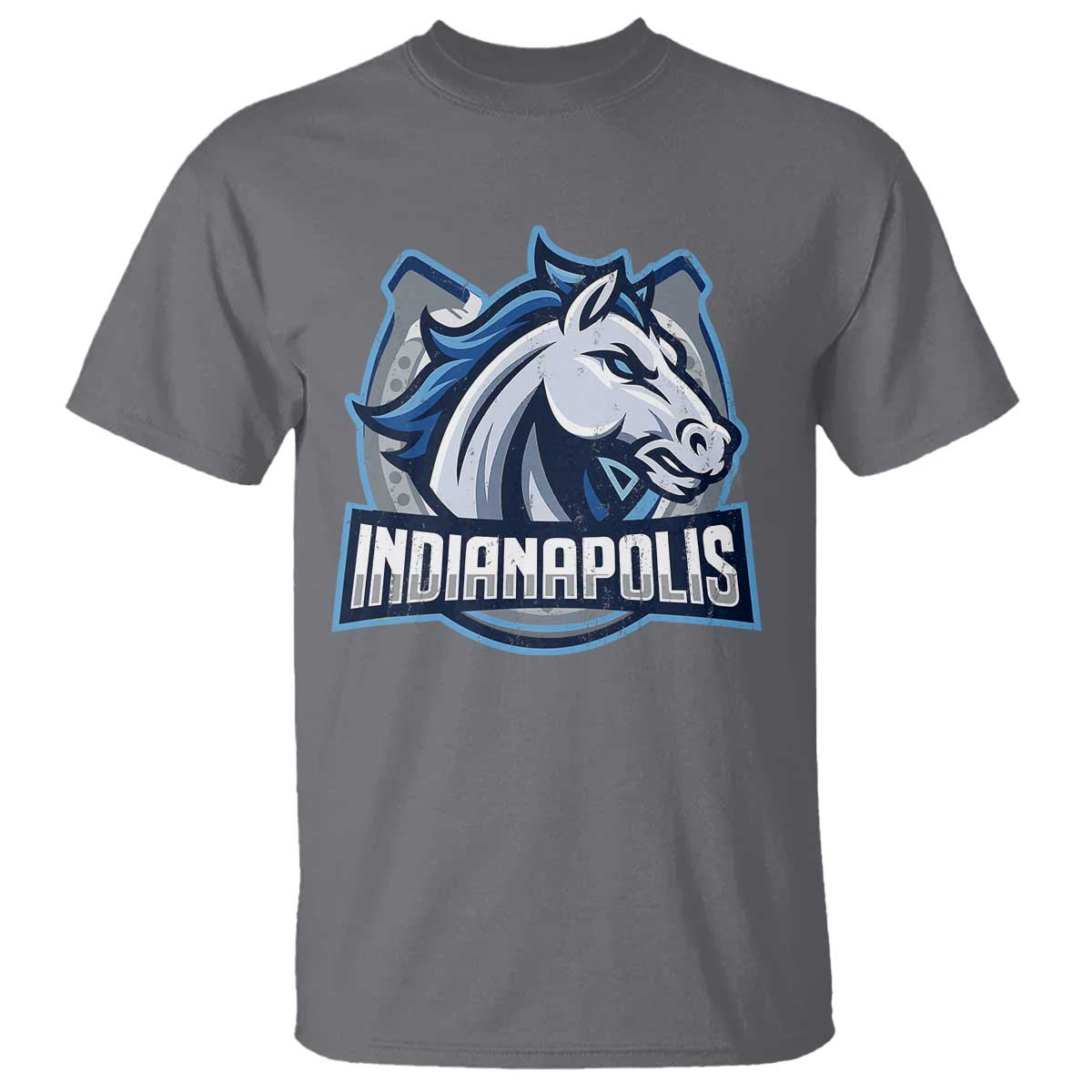 IFC Game Day T Shirt Blue Football Lover Equine Shoe TS11 Charcoal Print Your Wear