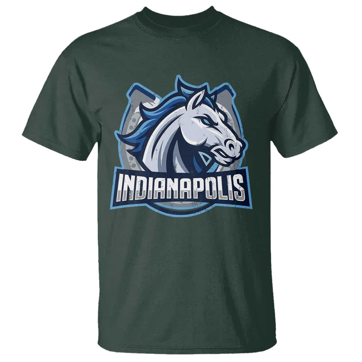 IFC Game Day T Shirt Blue Football Lover Equine Shoe TS11 Dark Forest Green Print Your Wear