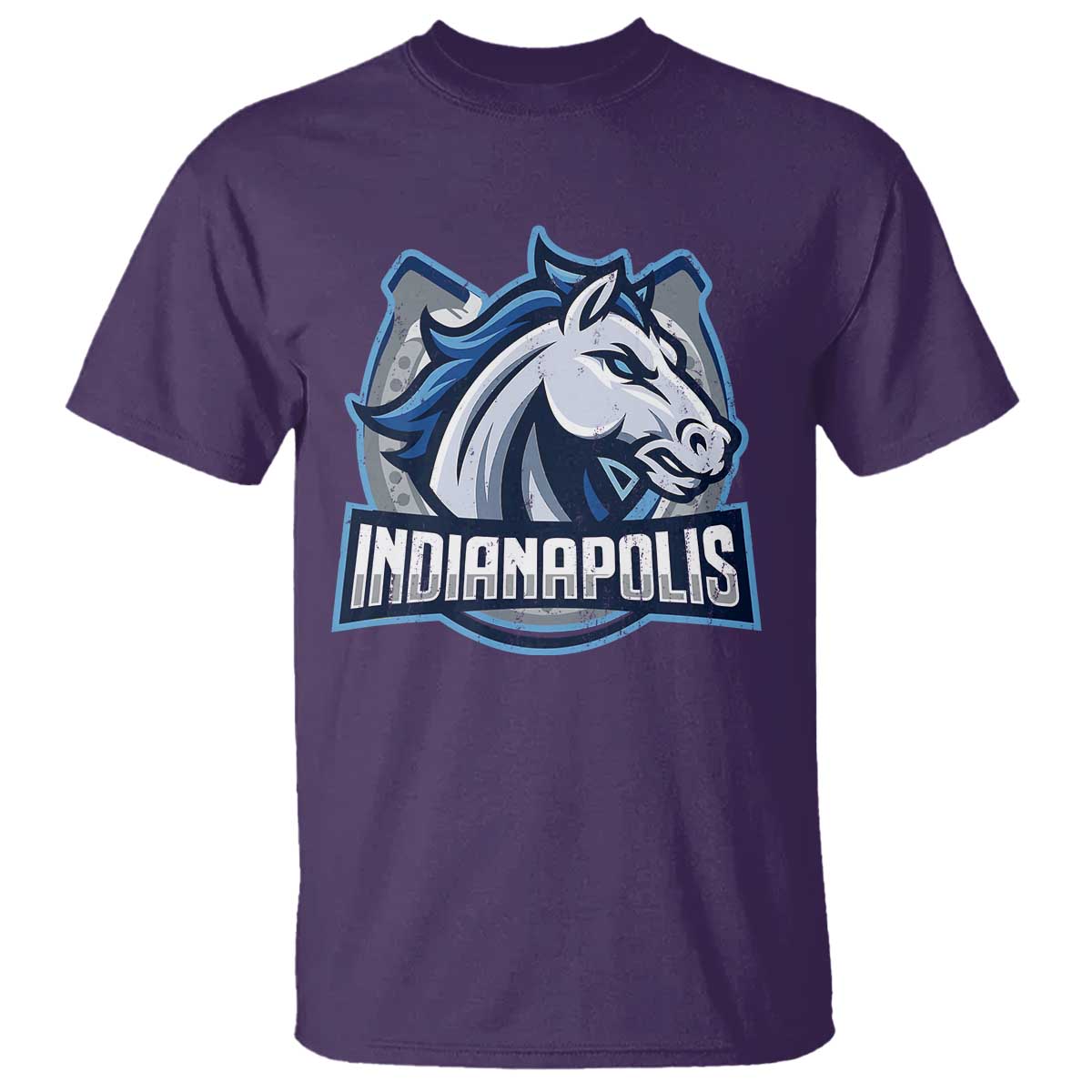 IFC Game Day T Shirt Blue Football Lover Equine Shoe TS11 Purple Print Your Wear