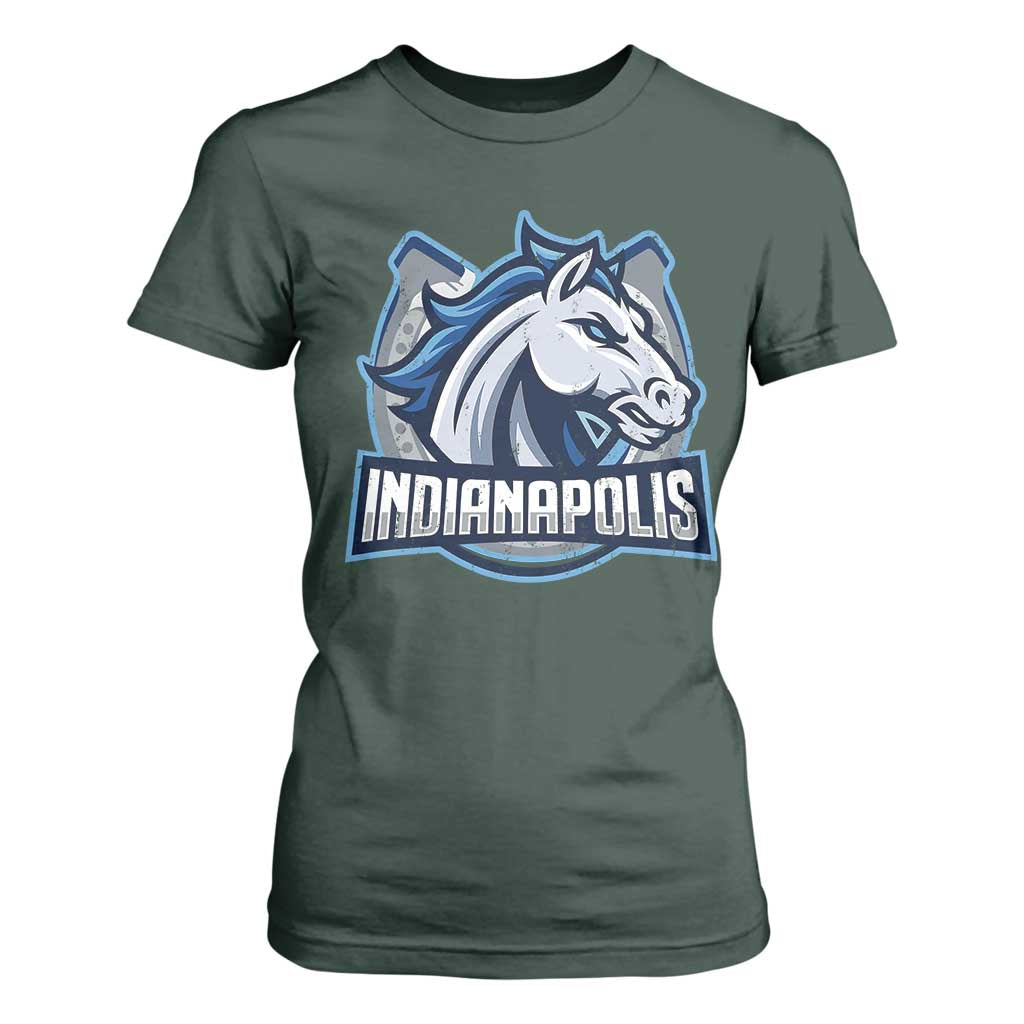 IFC Game Day T Shirt For Women Blue Football Lover Equine Shoe TS11 Dark Forest Green Print Your Wear