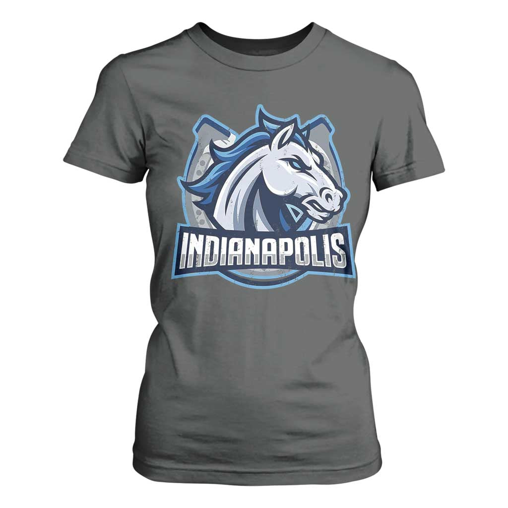 IFC Game Day T Shirt For Women Blue Football Lover Equine Shoe TS11 Dark Heather Print Your Wear