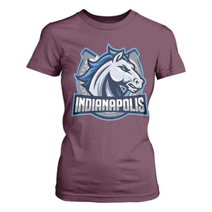 IFC Game Day T Shirt For Women Blue Football Lover Equine Shoe TS11 Maroon Print Your Wear