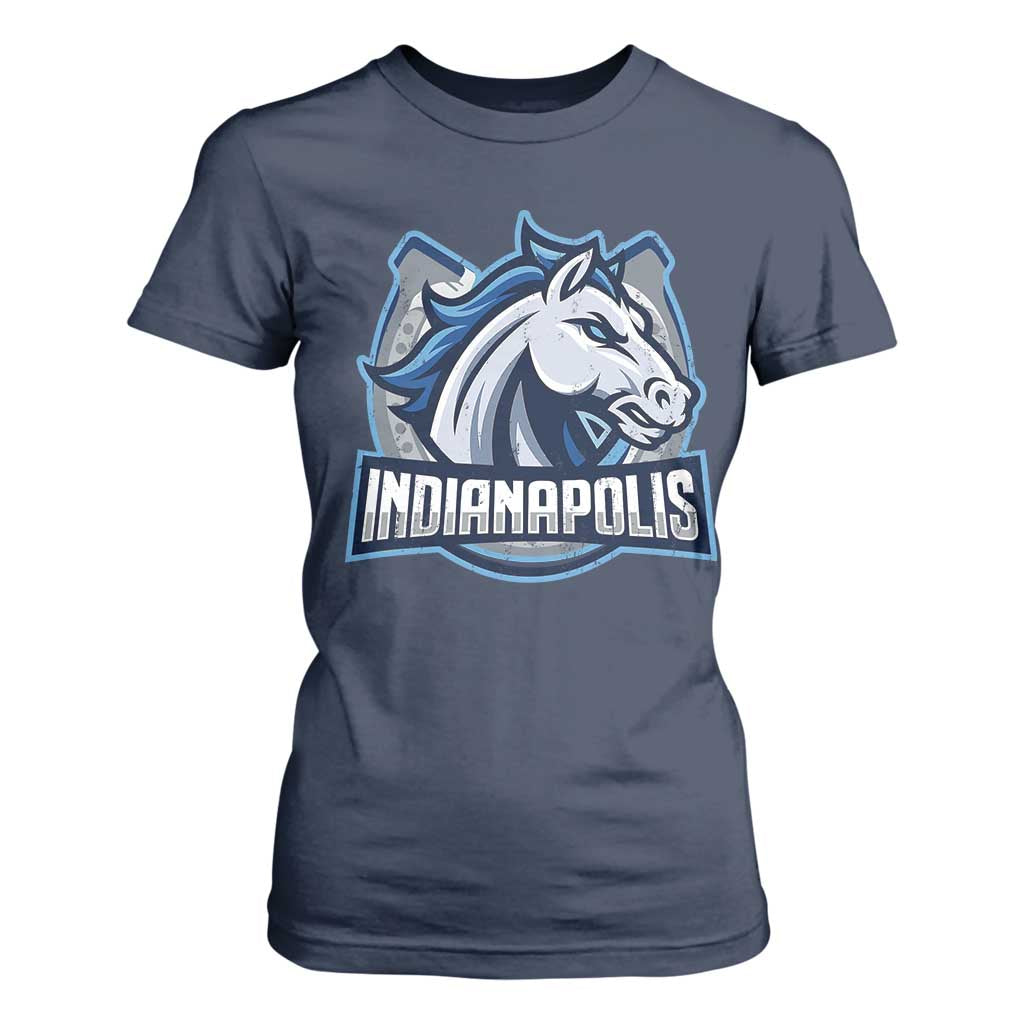IFC Game Day T Shirt For Women Blue Football Lover Equine Shoe TS11 Navy Print Your Wear
