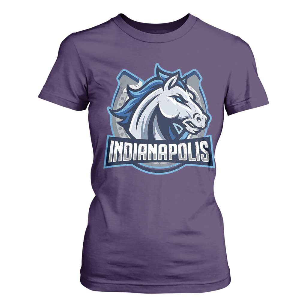 IFC Game Day T Shirt For Women Blue Football Lover Equine Shoe TS11 Purple Print Your Wear