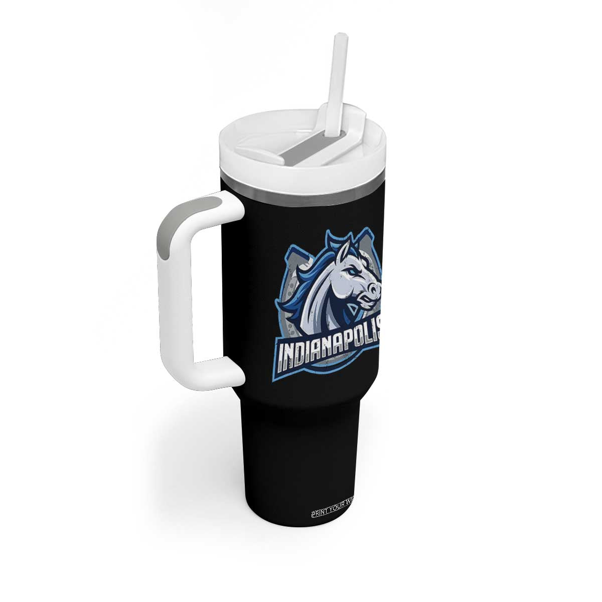 IFC Game Day Tumbler With Handle Blue Football Lover Equine Shoe TS11 Print Your Wear