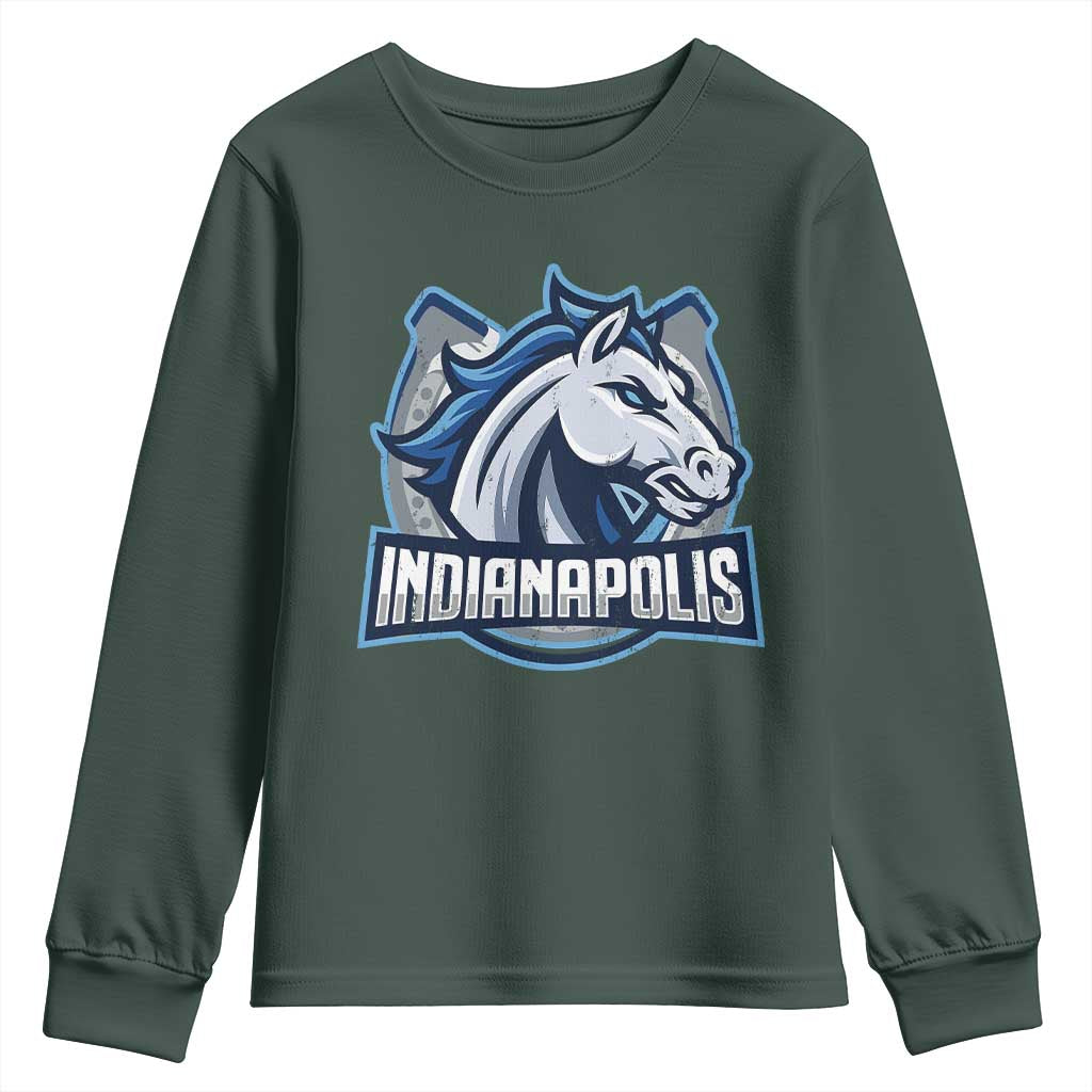 IFC Game Day Youth Sweatshirt Blue Football Lover Equine Shoe TS11 Dark Forest Green Print Your Wear
