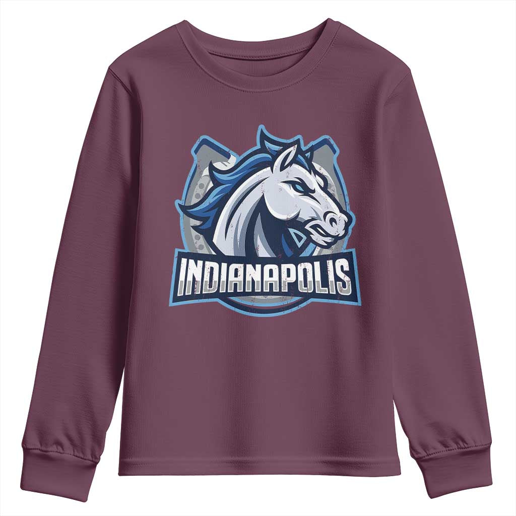IFC Game Day Youth Sweatshirt Blue Football Lover Equine Shoe TS11 Maroon Print Your Wear