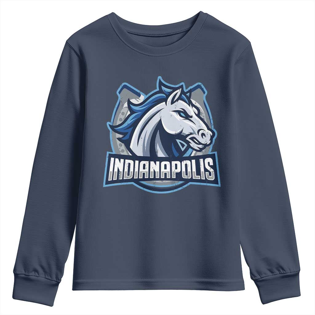 IFC Game Day Youth Sweatshirt Blue Football Lover Equine Shoe TS11 Navy Print Your Wear