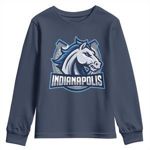 IFC Game Day Youth Sweatshirt Blue Football Lover Equine Shoe TS11 Navy Print Your Wear