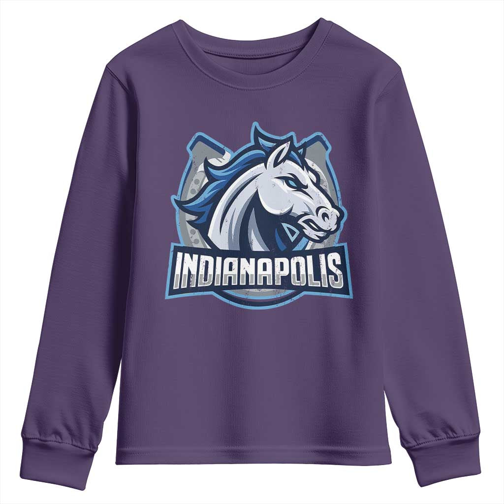 IFC Game Day Youth Sweatshirt Blue Football Lover Equine Shoe TS11 Purple Print Your Wear