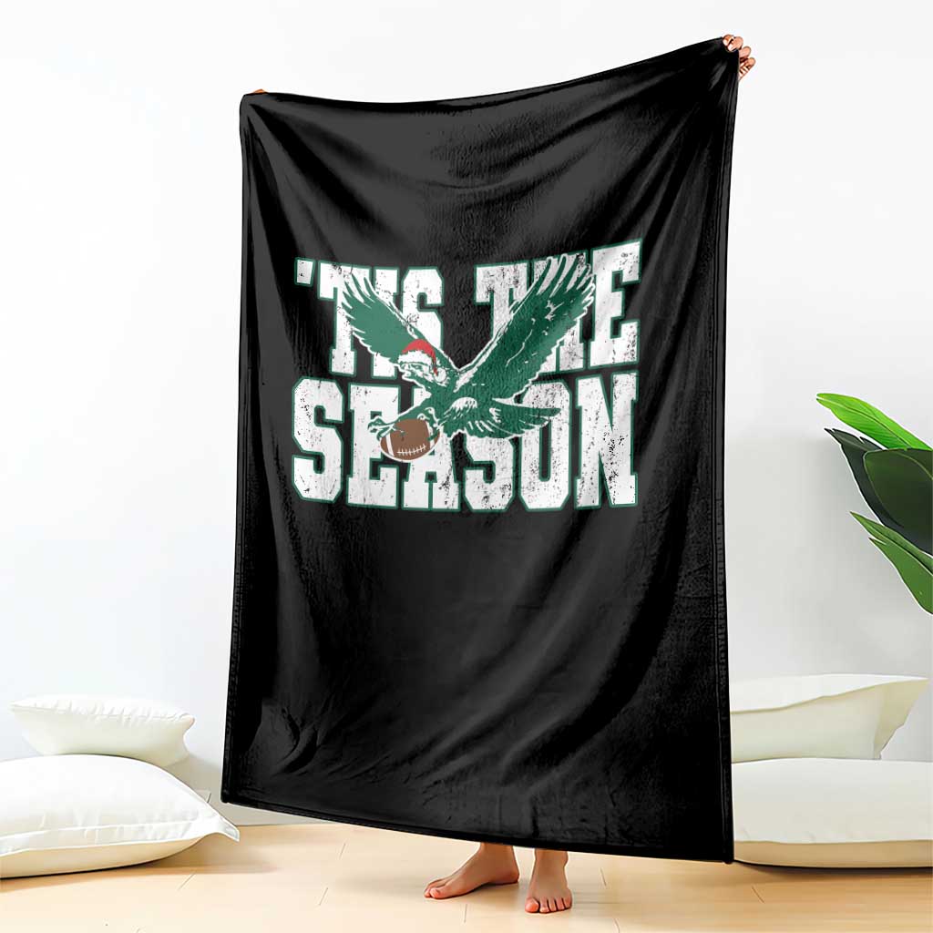 Christmas Football Lover Throw Blanket Green PFE Santa Hat Game Day TS11 Print Your Wear