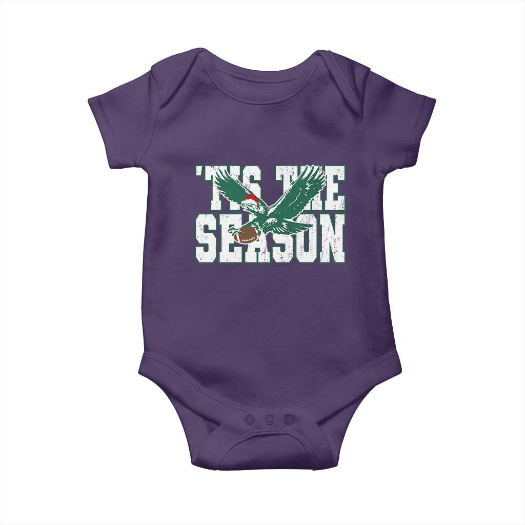 Christmas Football Lover Baby Onesie Green PFE Santa Hat Game Day TS11 Purple Print Your Wear