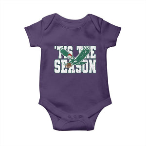 Christmas Football Lover Baby Onesie Green PFE Santa Hat Game Day TS11 Purple Print Your Wear