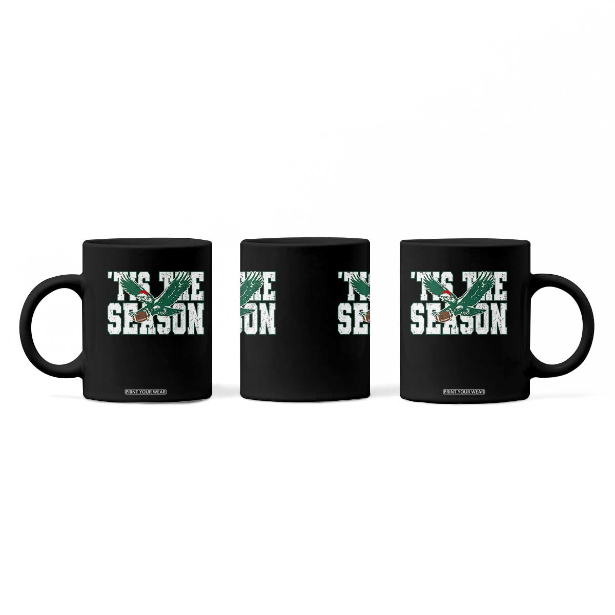 Christmas Football Lover Coffee Mug Green PFE Santa Hat Game Day TS11 Print Your Wear