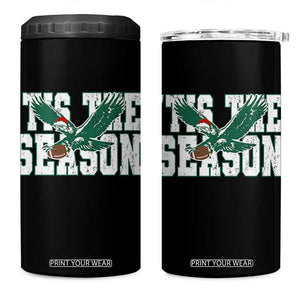 Christmas Football Lover 4 in 1 Can Cooler Tumbler Green PFE Santa Hat Game Day TS11 One Size: 16 oz Black Print Your Wear