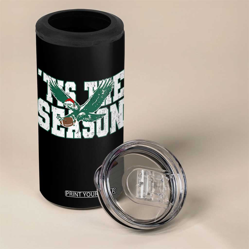 Christmas Football Lover 4 in 1 Can Cooler Tumbler Green PFE Santa Hat Game Day TS11 Print Your Wear