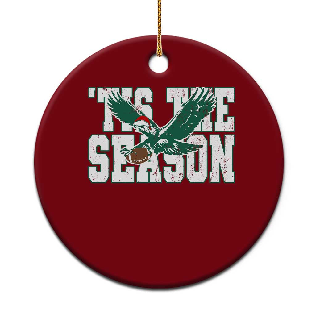 Christmas Football Lover Ceramic Ornament Green PFE Santa Hat Game Day TS11 1pc Red Print Your Wear