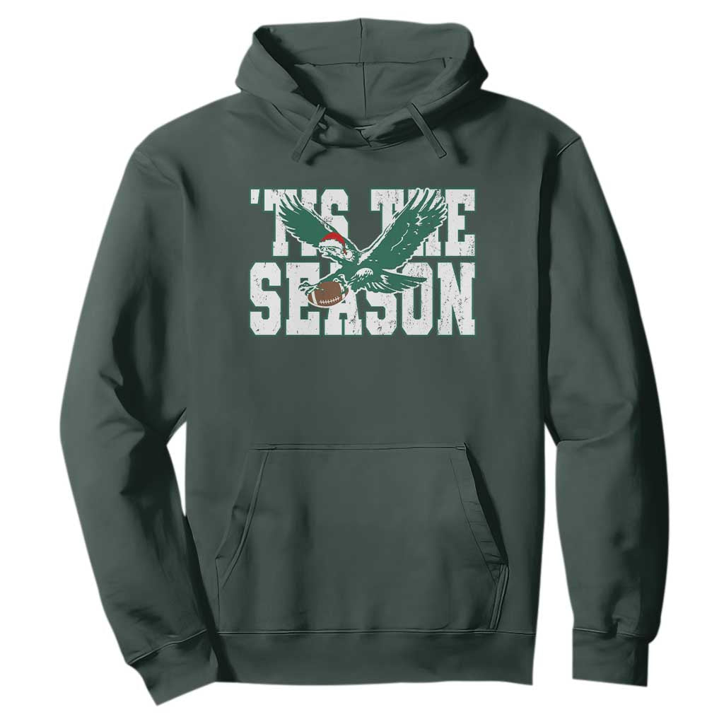 Christmas Football Lover Hoodie Green PFE Santa Hat Game Day TS11 Dark Forest Green Print Your Wear