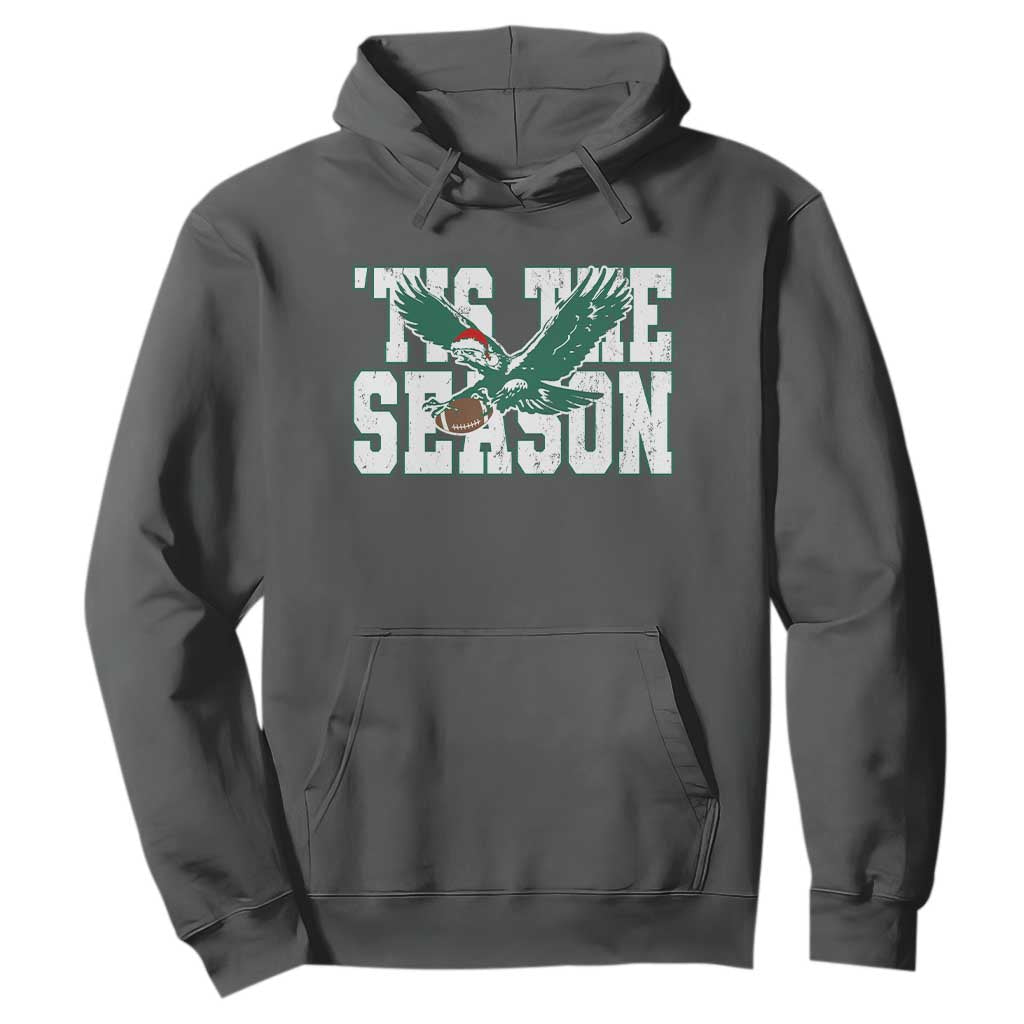Christmas Football Lover Hoodie Green PFE Santa Hat Game Day TS11 Dark Heather Print Your Wear