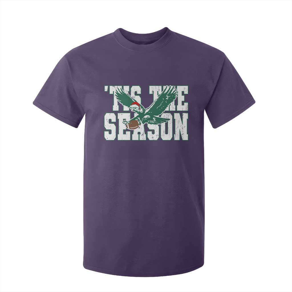 Christmas Football Lover T Shirt For Kid Green PFE Santa Hat Game Day TS11 Purple Print Your Wear