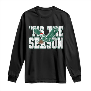 Christmas Football Lover Long Sleeve Shirt Green PFE Santa Hat Game Day TS11 Black Print Your Wear