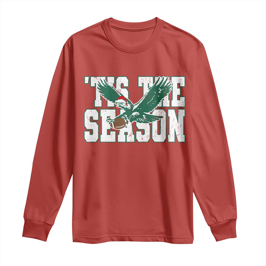 Christmas Football Lover Long Sleeve Shirt Green PFE Santa Hat Game Day TS11 Red Print Your Wear