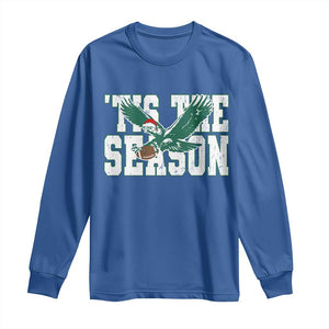 Christmas Football Lover Long Sleeve Shirt Green PFE Santa Hat Game Day TS11 Royal Blue Print Your Wear