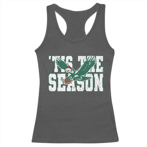 Christmas Football Lover Racerback Tank Top Green PFE Santa Hat Game Day TS11 Dark Heather Print Your Wear
