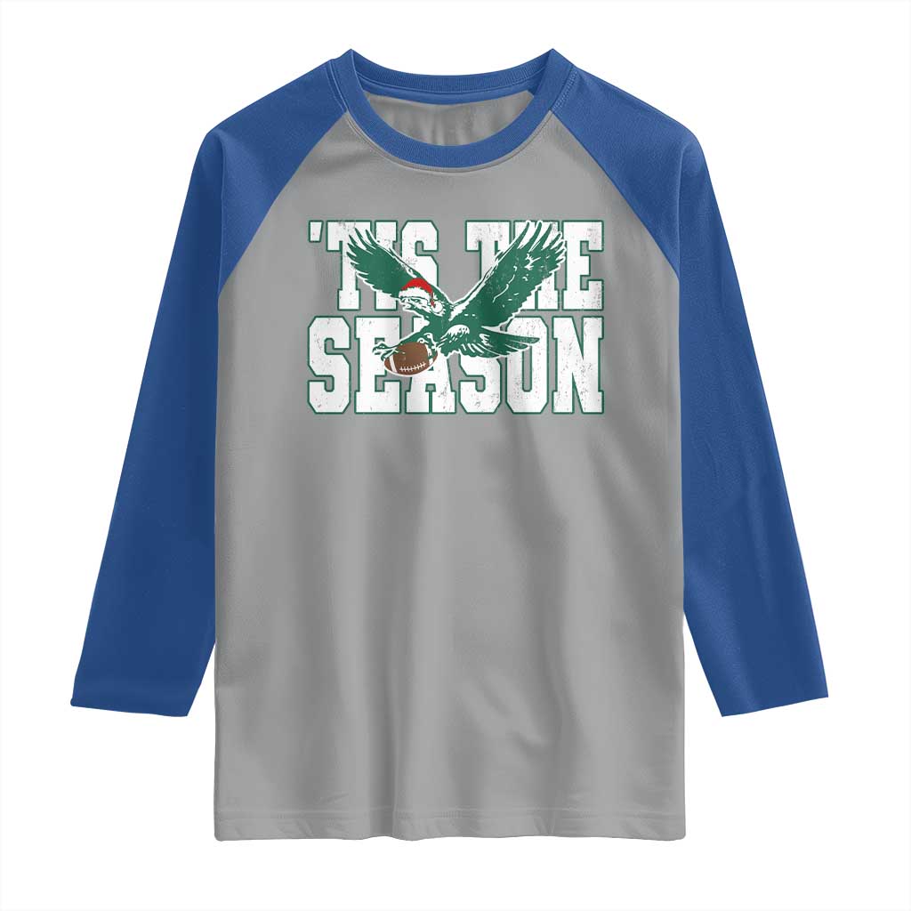Christmas Football Lover Raglan Shirt Green PFE Santa Hat Game Day TS11 Sport Gray Royal Print Your Wear