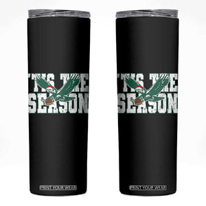 Christmas Football Lover Skinny Tumbler Green PFE Santa Hat Game Day TS11 Black Print Your Wear