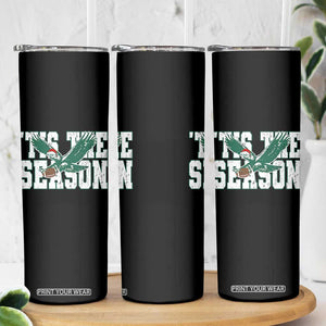 Christmas Football Lover Skinny Tumbler Green PFE Santa Hat Game Day TS11 Print Your Wear