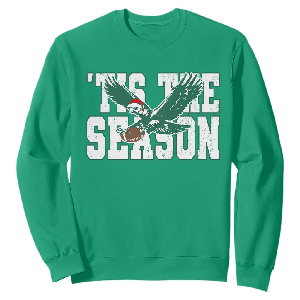 Christmas Football Lover Sweatshirt Green PFE Santa Hat Game Day TS11 Irish Green Print Your Wear