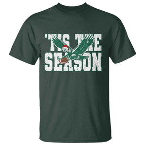 Christmas Football Lover T Shirt Green PFE Santa Hat Game Day TS11 Dark Forest Green Print Your Wear