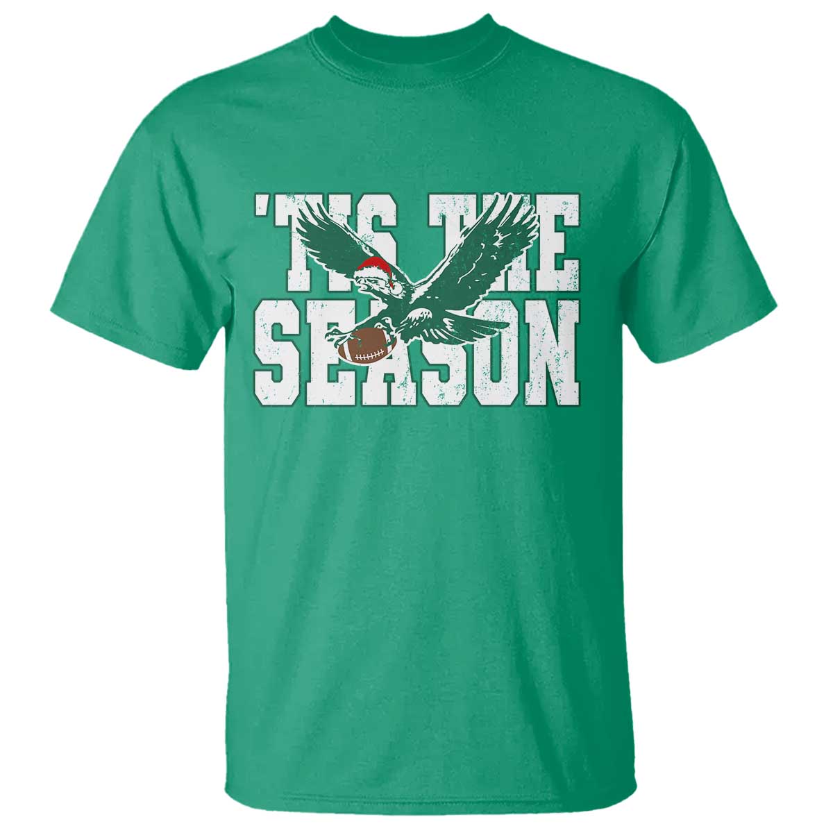 Christmas Football Lover T Shirt Green PFE Santa Hat Game Day TS11 Irish Green Print Your Wear