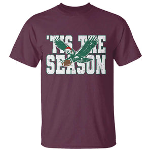 Christmas Football Lover T Shirt Green PFE Santa Hat Game Day TS11 Maroon Print Your Wear