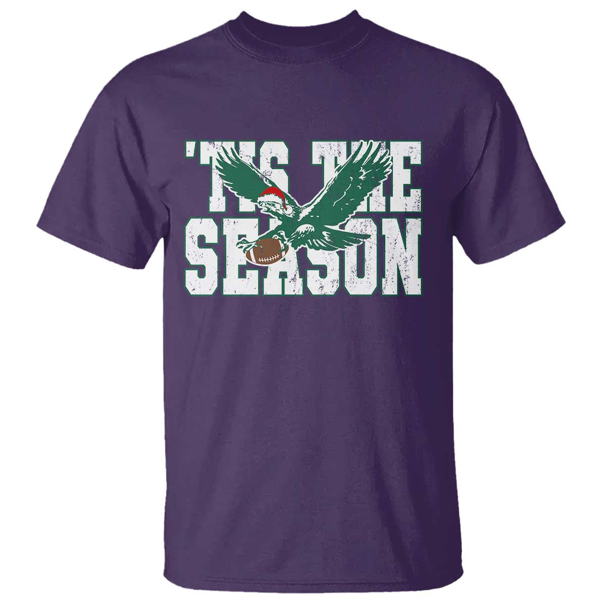 Christmas Football Lover T Shirt Green PFE Santa Hat Game Day TS11 Purple Print Your Wear