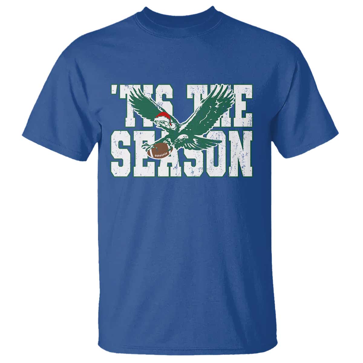 Christmas Football Lover T Shirt Green PFE Santa Hat Game Day TS11 Royal Blue Print Your Wear
