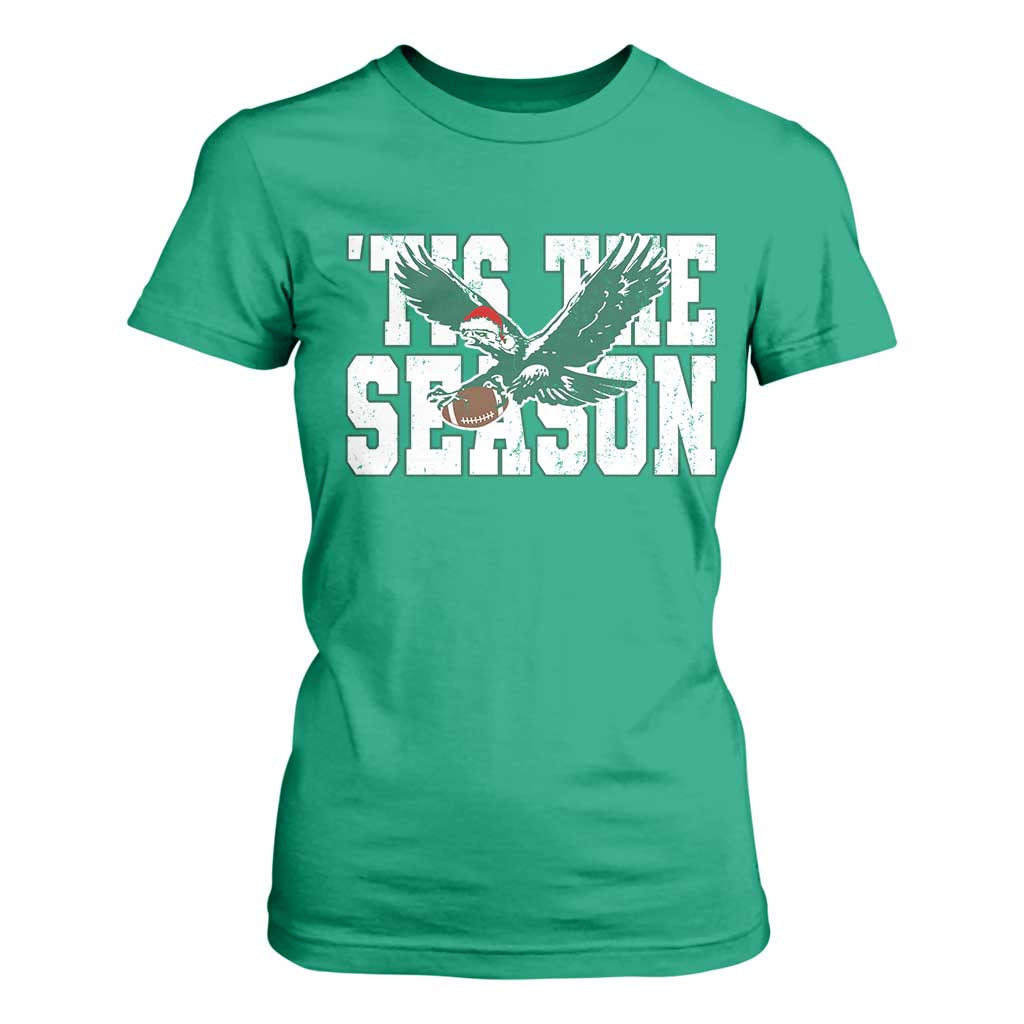 Christmas Football Lover T Shirt For Women Green PFE Santa Hat Game Day TS11 Irish Green Print Your Wear