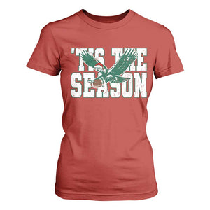 Christmas Football Lover T Shirt For Women Green PFE Santa Hat Game Day TS11 Red Print Your Wear