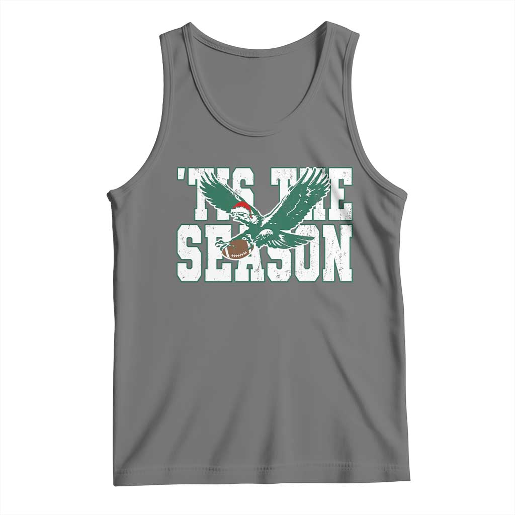 Christmas Football Lover Tank Top Green PFE Santa Hat Game Day TS11 Black Heather Print Your Wear