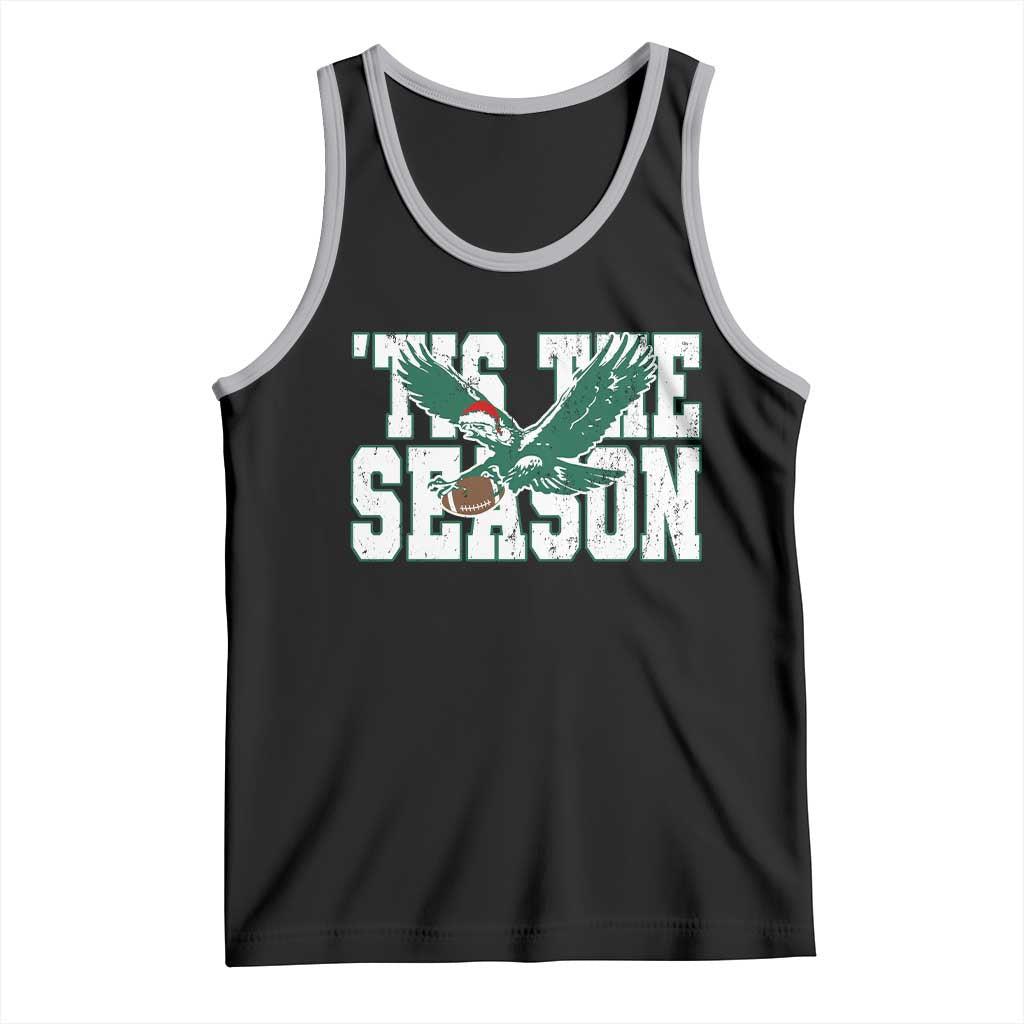 Christmas Football Lover Tank Top Green PFE Santa Hat Game Day TS11 Black Athletic Heather Print Your Wear