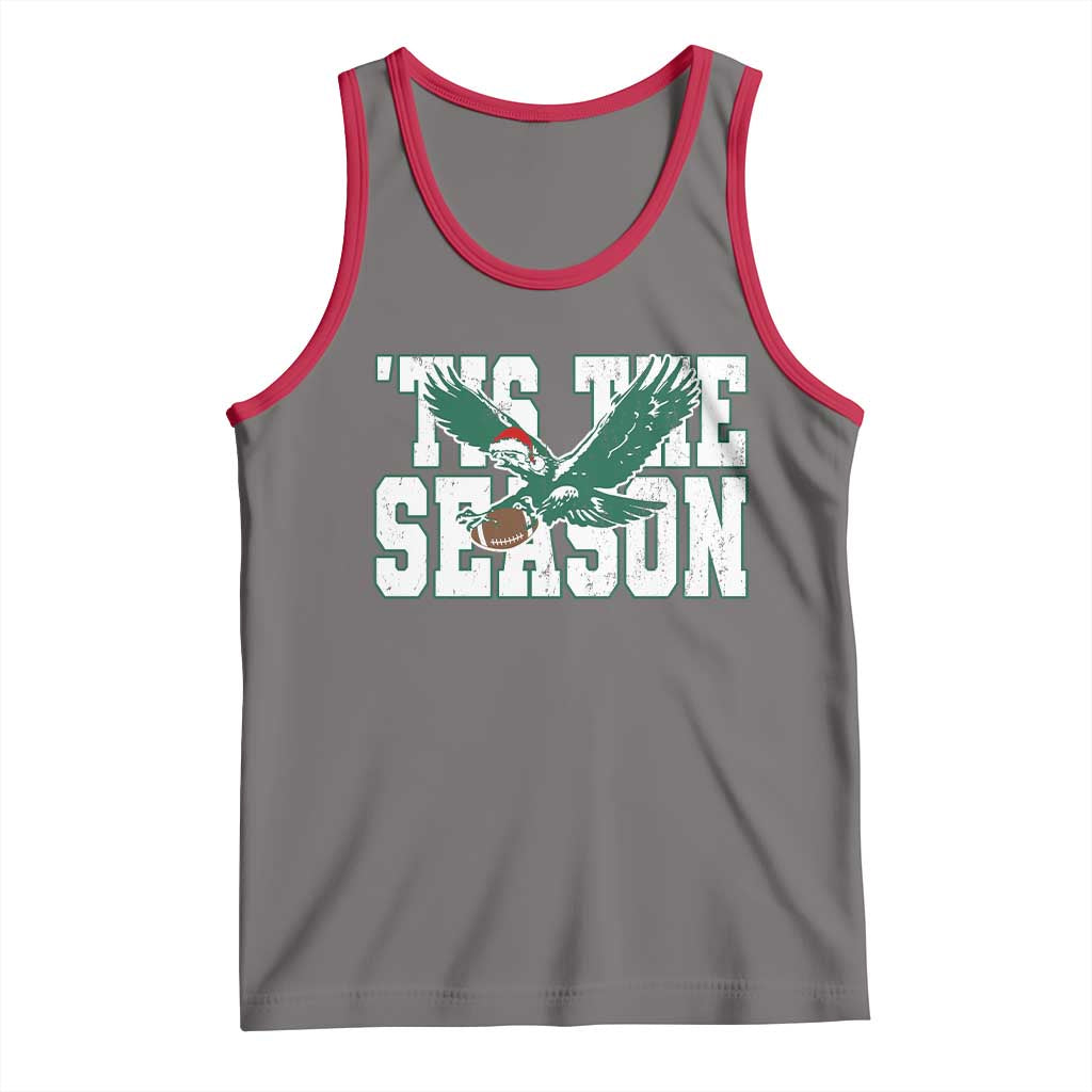 Christmas Football Lover Tank Top Green PFE Santa Hat Game Day TS11 Deep Heather Red Print Your Wear